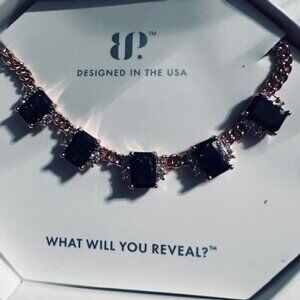 BOMB PARTY STUNNING BLACK ICE CRYSTAL ON ROSE GOLD PLATING